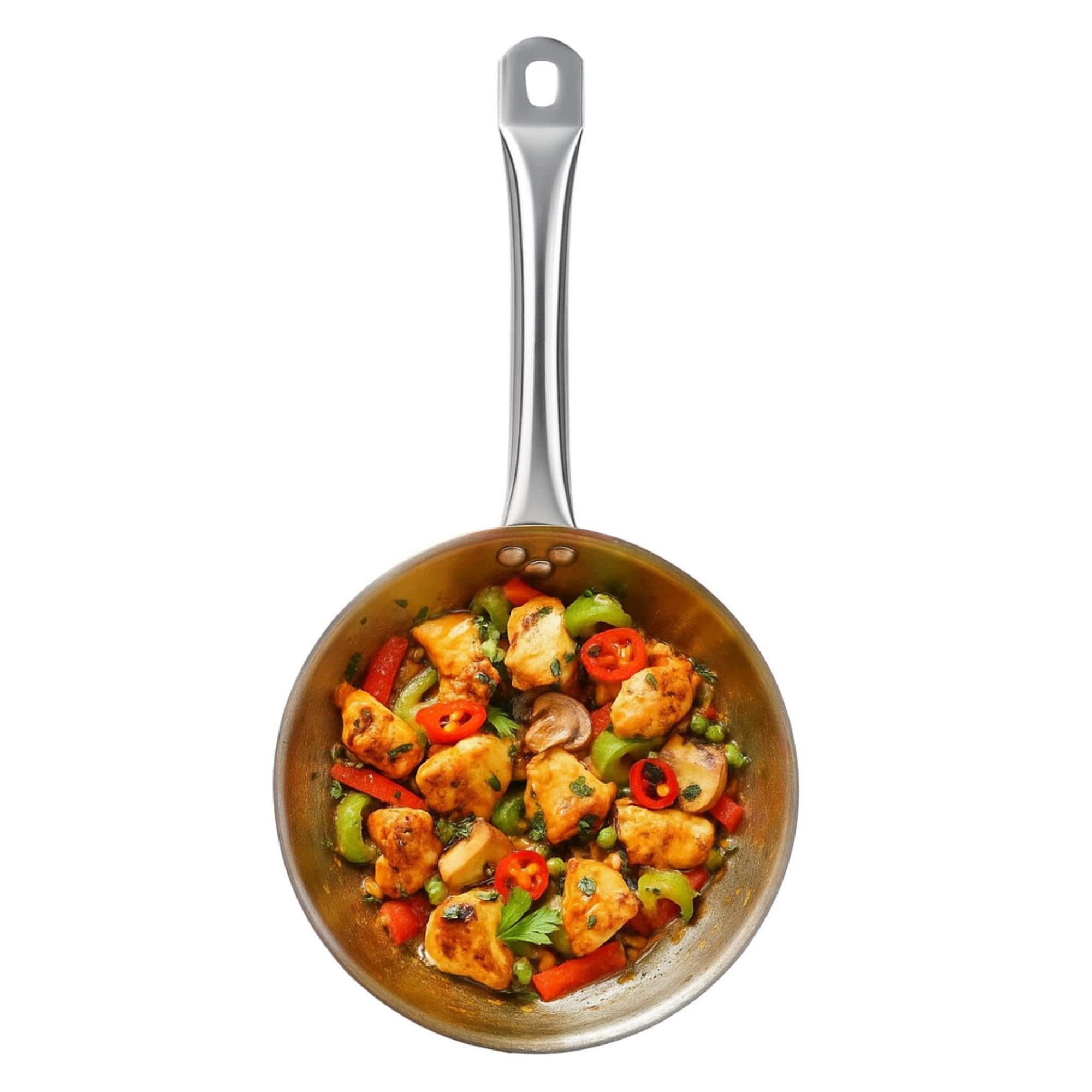 Well Home Set di 3 padelle Ø20Ø24Ø28 cm in acciaio inox, adatte per induzione e senza antiaderente