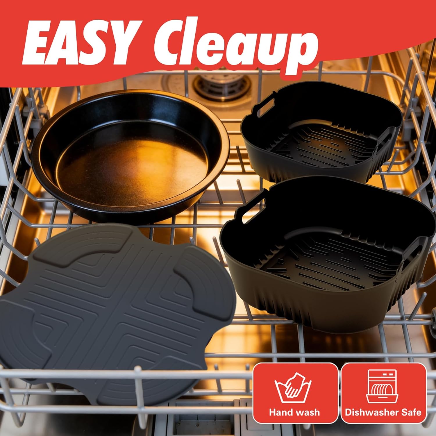 Air Fryer Accessories for Ninja Crispi 4QT & 6-Cup Glass Containers FN101GY | FN101ST | FN101SG | FN103BF, 12 Piece Ninja Crispy Accessories Silicone Liners, Paper Liners Disposable, Trivet Mat