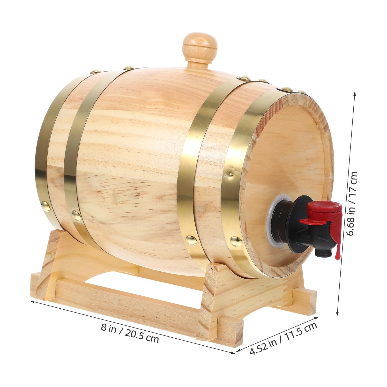 Barril de Madera de Pino 0, 8 L Grifo y Soporte Retro