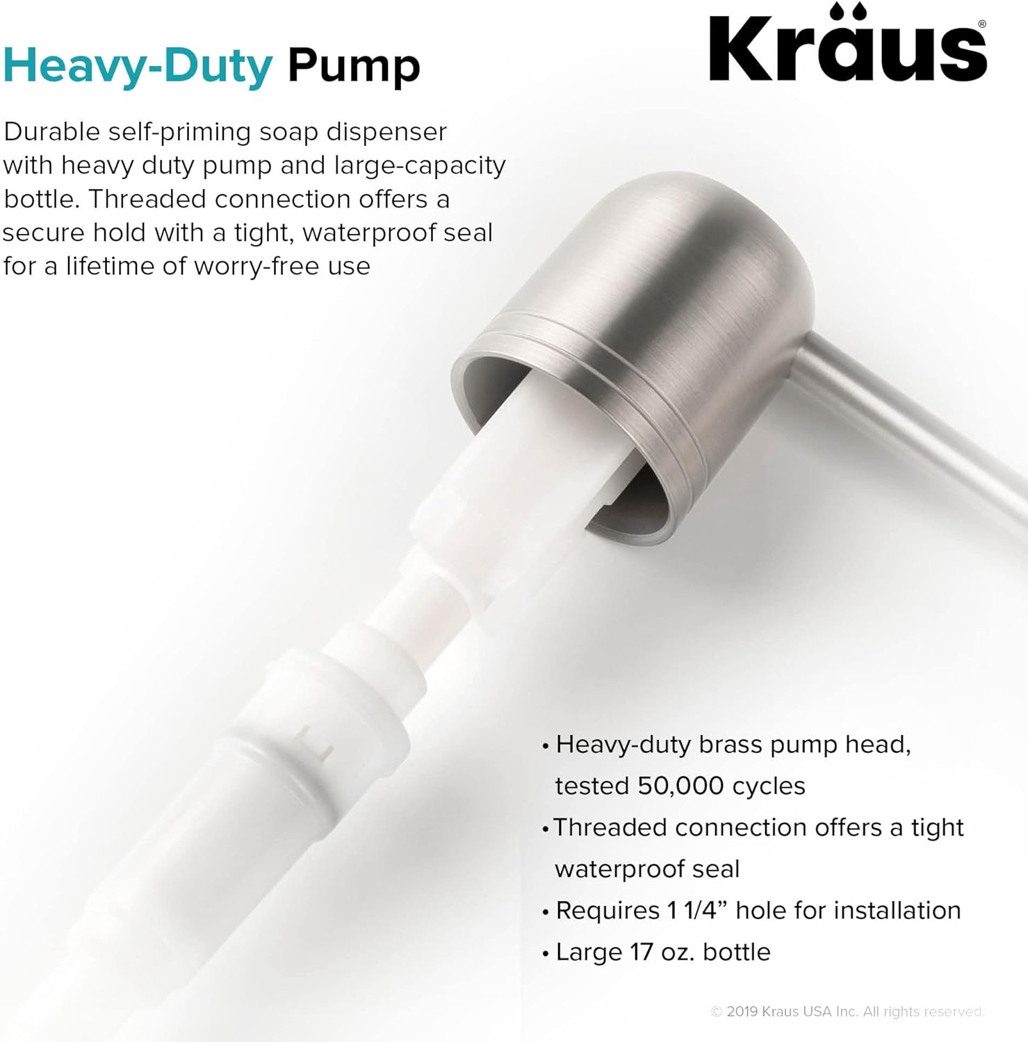 KRAUS Kitchen Soap and Lotion Dispenser in Stainless Steel, KSD-32SS - Image 3