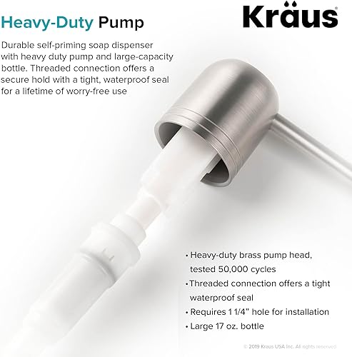 Miniatura 3 de KRAUS Dispensador de jabón y loción de cocina en acero inoxidable, KSD-32SS