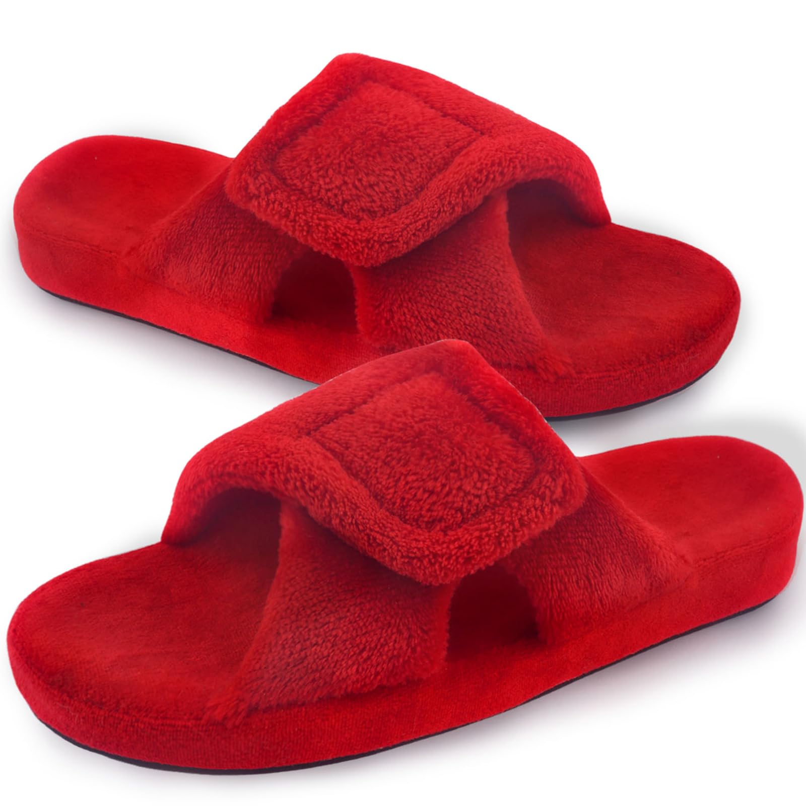 Git-up Pantofole da Donna in memory foam Supporto Arco per l'arco regolabile con gancio e passante Ciabatte per diabetici Punta Aperta da Casa Pantofole Interno Esterno