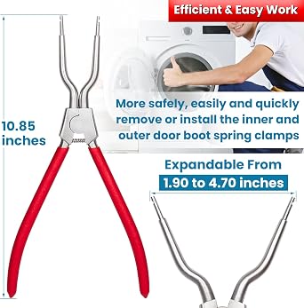 383EER4004A 383EER4001A Washing Machine Inner/Outer Spring Expansion Tool Washer Door Boot Seal Clamp Ring Removal Tool For LG, Samsung, Kenmore, Whirlpool, 4986ER0004F/B/G, Max 4.7 Expansion