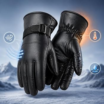 小物 WASHABLE LEATHER GLOVES-[BUSINESS] Buy ANESHA Ladakh Ready Synthetic Leather Gloves Men Women Winter