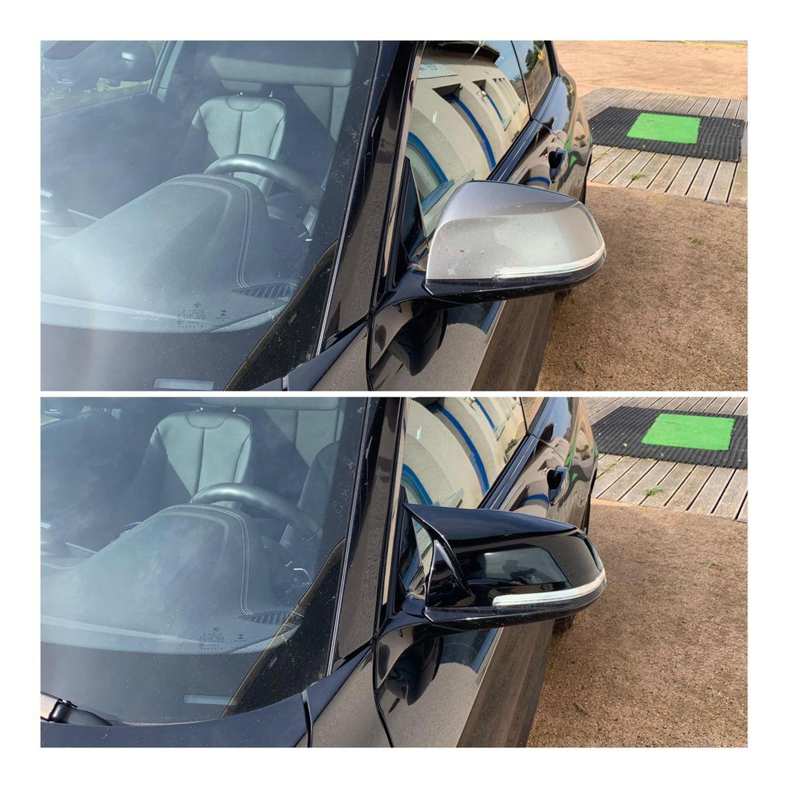 F20 F30 Carcasas Espejos Retrovisores Compatible con BMW Serie 1/2/3/4 F20 F30 F22 F23 F31 F32 F33 F87 M2 X1 E84 Estilo Deportivo Portaespejo CubiertaTapas de Repuesto Negro Brillante