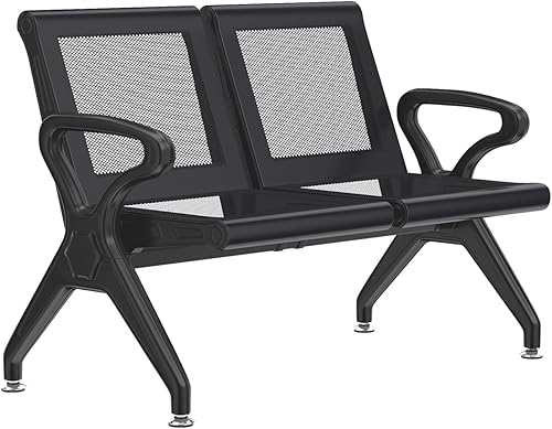 Miniatura 3 de Kinfant Banco de sala de espera de 2 asientos, sillas de sala de recepción con brazos, sillas de recepción de aeropuerto, sillas de vestíbulo,