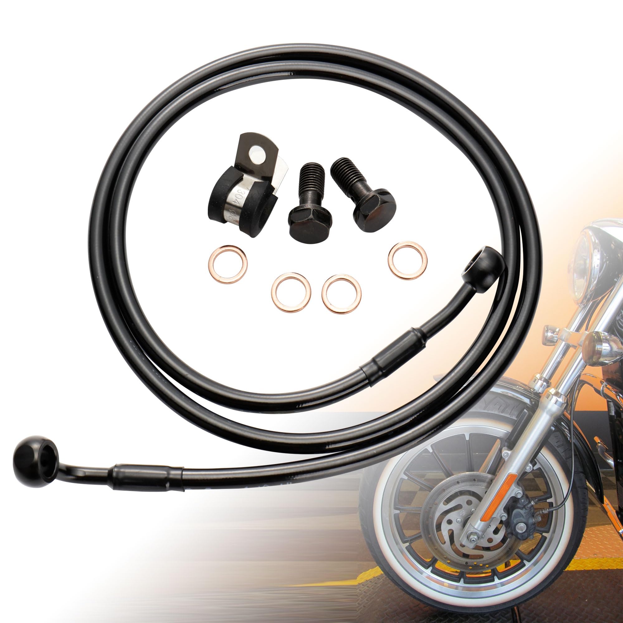 14" Handlebar Front Brake Line for 2004-up Sportster Iron