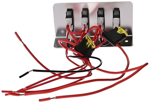 Miniatura 6 de Buyers Products 6391002 Panel de interruptores iluminados de encendido y apagado doble, rojoplata