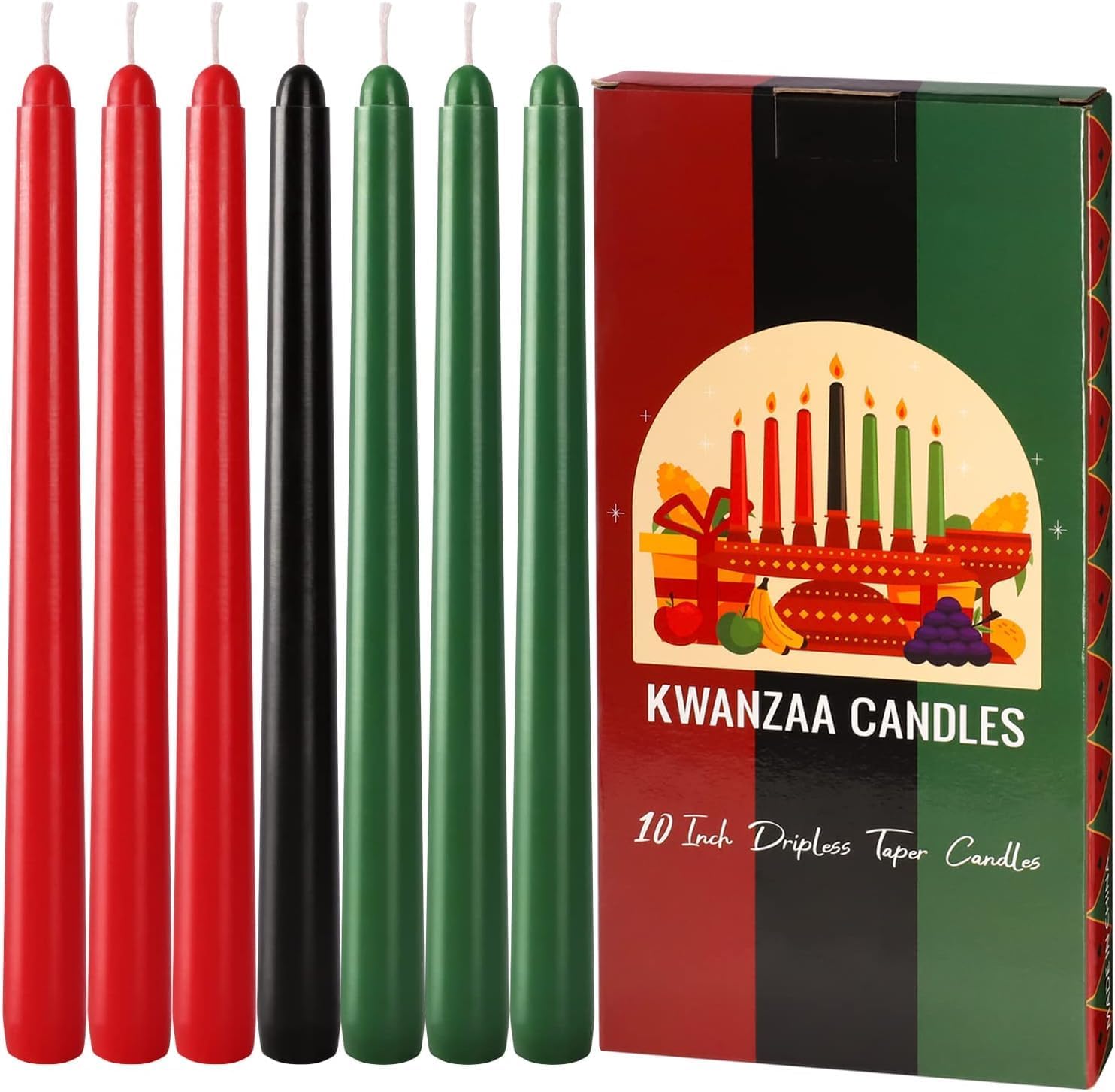 Kwanzaa Taper Candles Set of 1410 Inch Tall Candle Stick