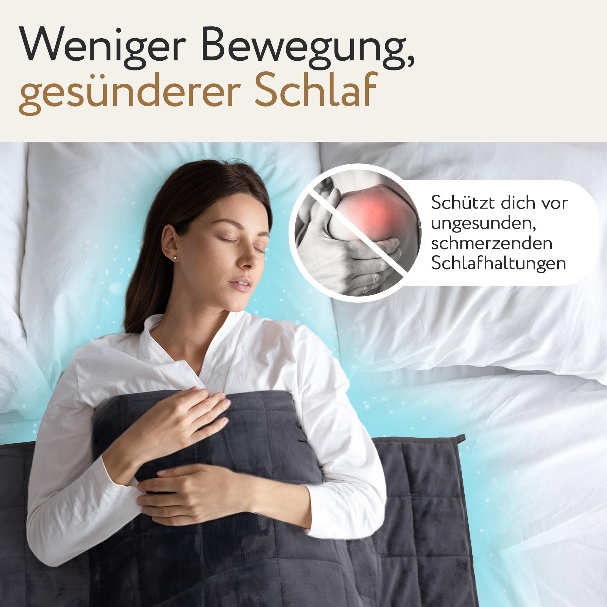 Herlag Gewichtsdecke 6 kg 135x200cm - Schwere Decke zum Schlafen - Anti-Stress Therapiedecke - Gewichtete Bettdecke für Erwachsene & Jugendliche - Körpergewicht 40-90kg