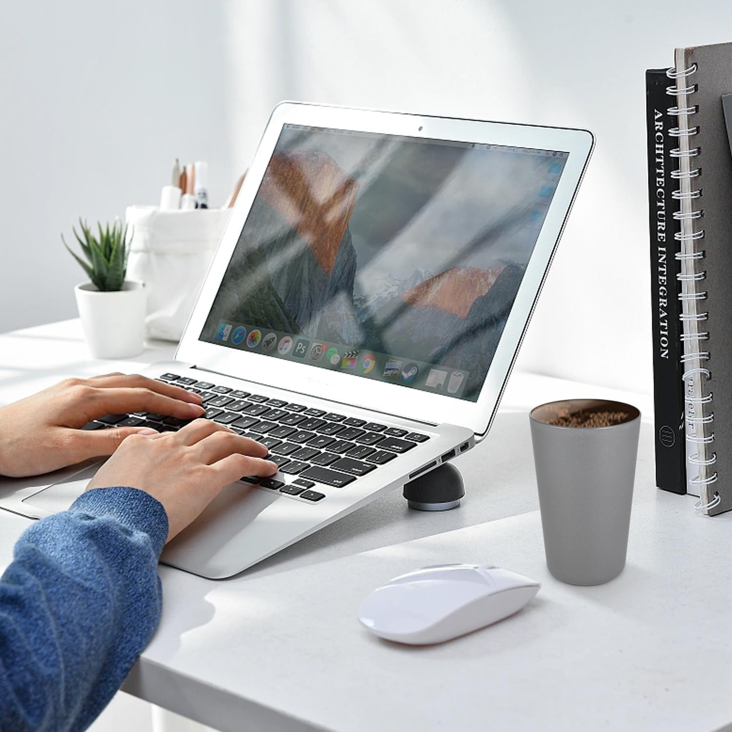 greenandlife Premium Wheat Straw Cups 20 oz Set of 8 Alternative to Plastic Cups Reusable Unbreakable Drinking Cup Dishwasher Safe Water Glasses Tumblers, Grey and Black - Image 8