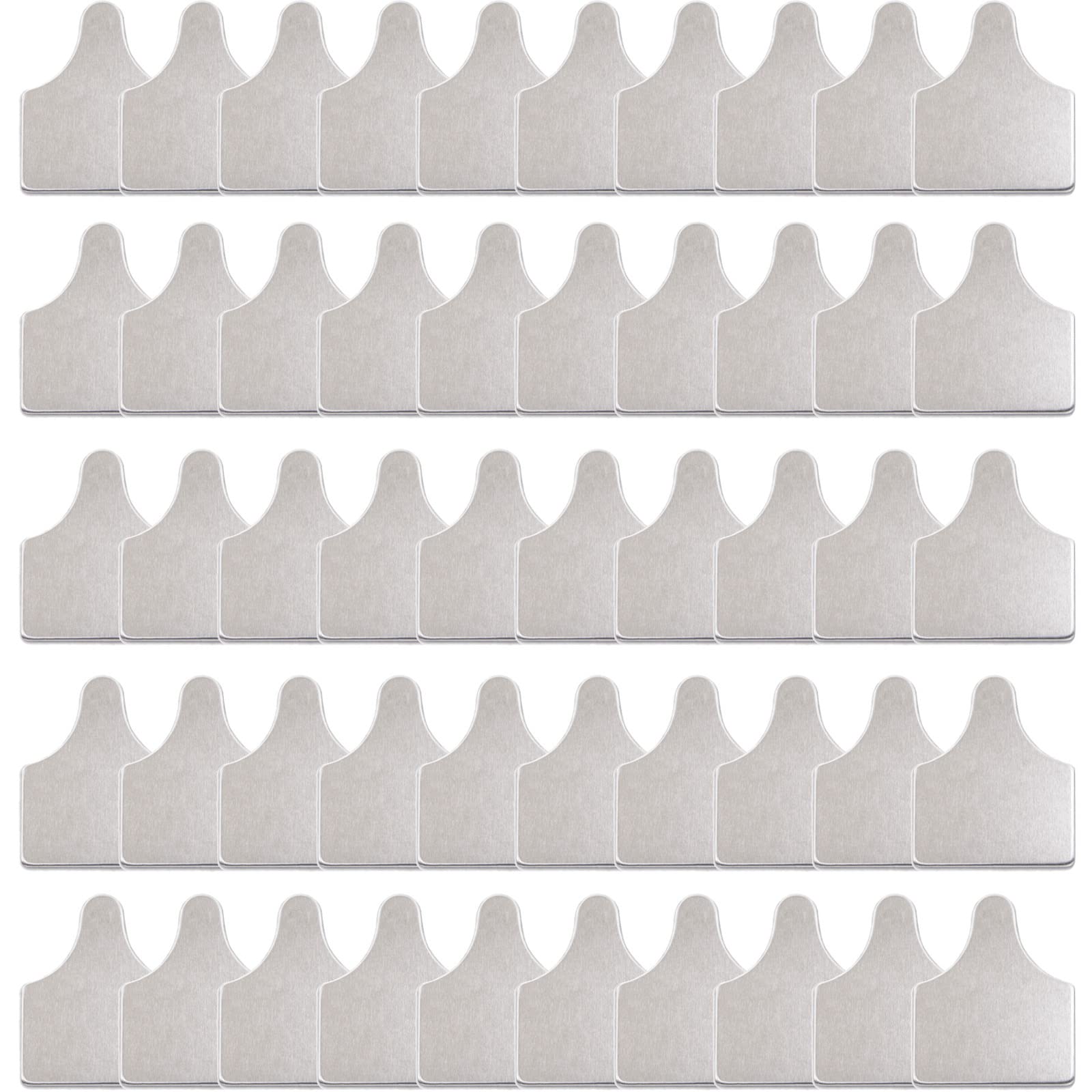 ABBECIAO 50PCS Bulk Stamping Blanks, Aluminum Cow Tag Blanks 0.06" Thick Cattle Ear Tags for Metal Stamping and Jewelry Making