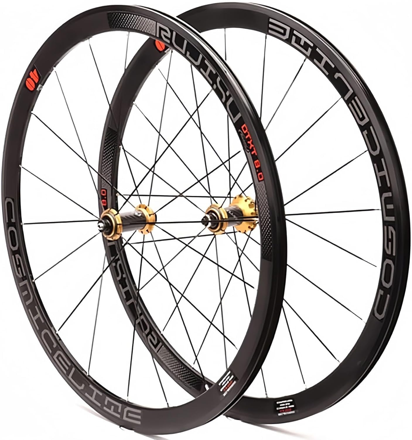 ZXGSXIOU Front and Rear Wheel for 700C Bicycle, 40 mm Depth, Clincher, Carbon Road Bike Wheelset, V/C Brake Rim, Sealed Bearing