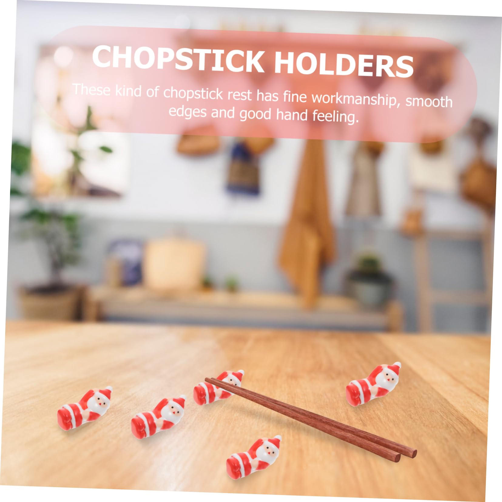 NAMOARLY 5pcs Christmas Chopstick Rest Tabletop Decor Fork Rest Holder Chopsticks Rest Santa Cluas Chopstick Holders Santa Chopsticks Holder Tableware Rest Holder Forks Rack Red Ceramics