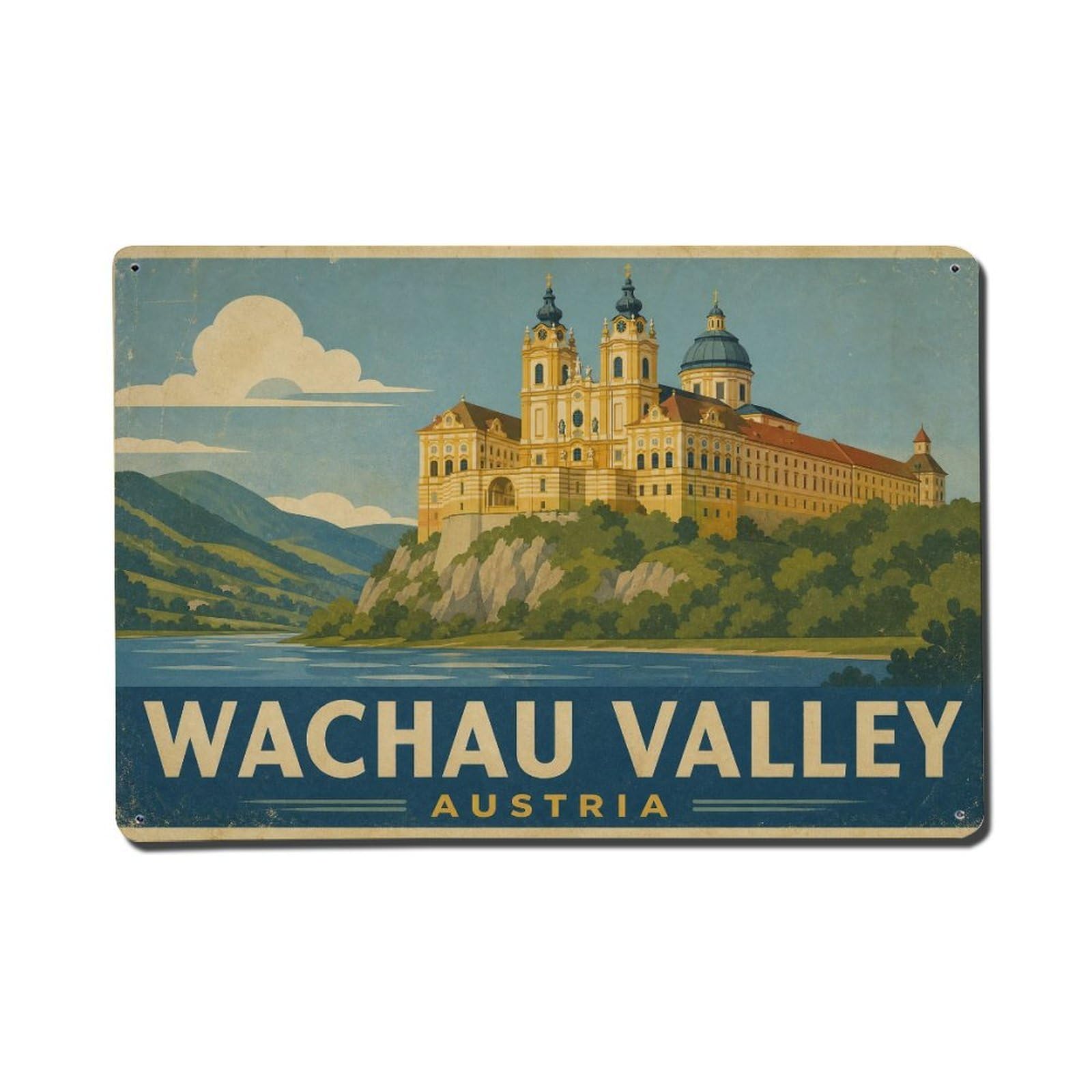 Vintage Travel Austria Wachau Valley Metal Tin Sign