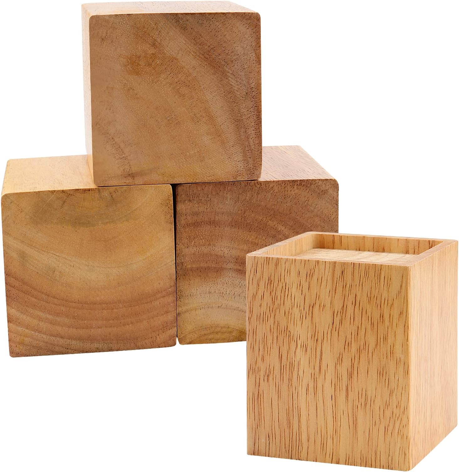 Amazon.com: ZEONHEI 4 Pack 4 Inch Wood Bed Risers, Heavy Duty Wood Bed ...