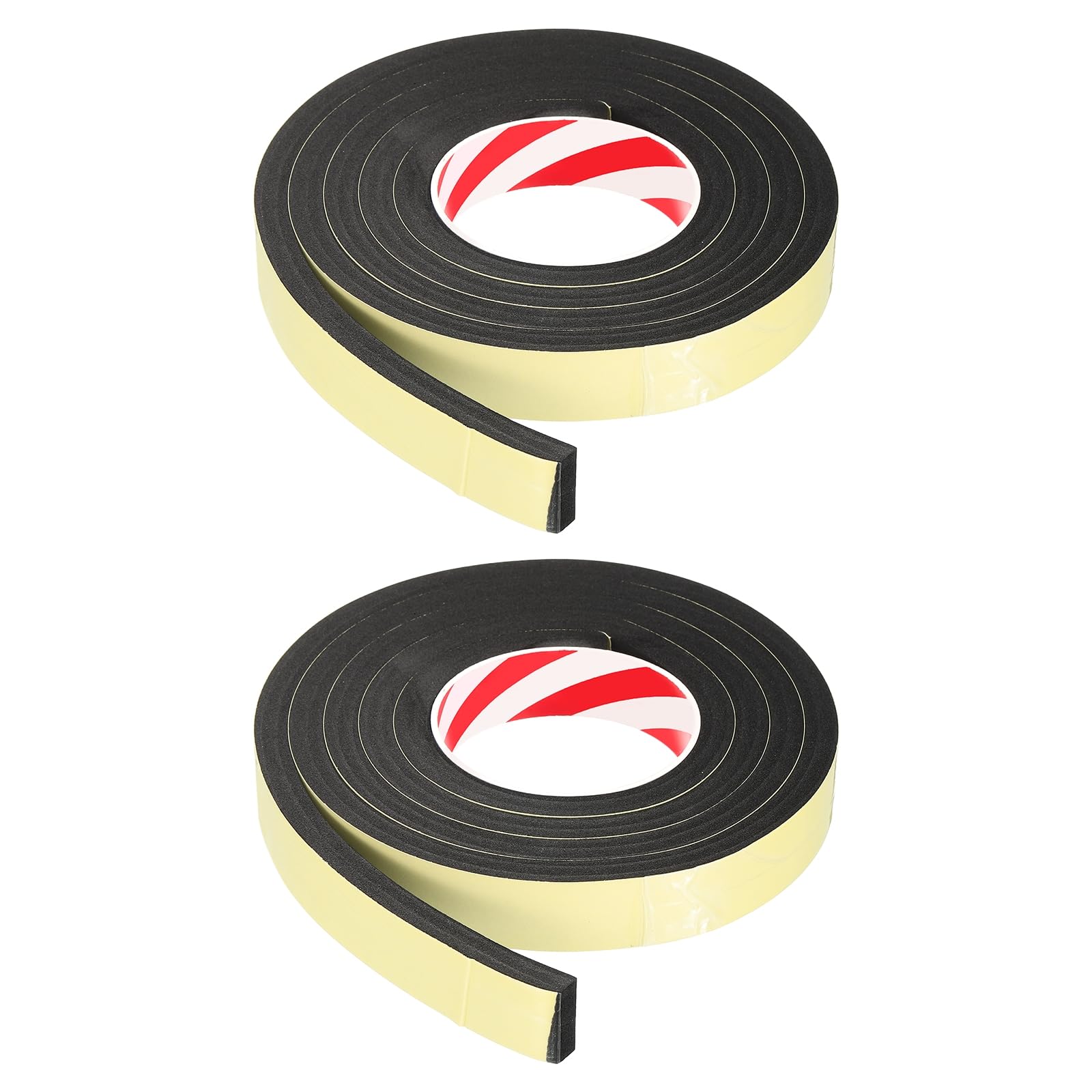 PATIKIL Foam Insulation Tape 25mm(W) x 10mm(T) x 2m(L), 2 Pcs Single-Sided Self Adhesive Weather Stripping Door Seal Strip for Door Window Air Conditioning, Yellow