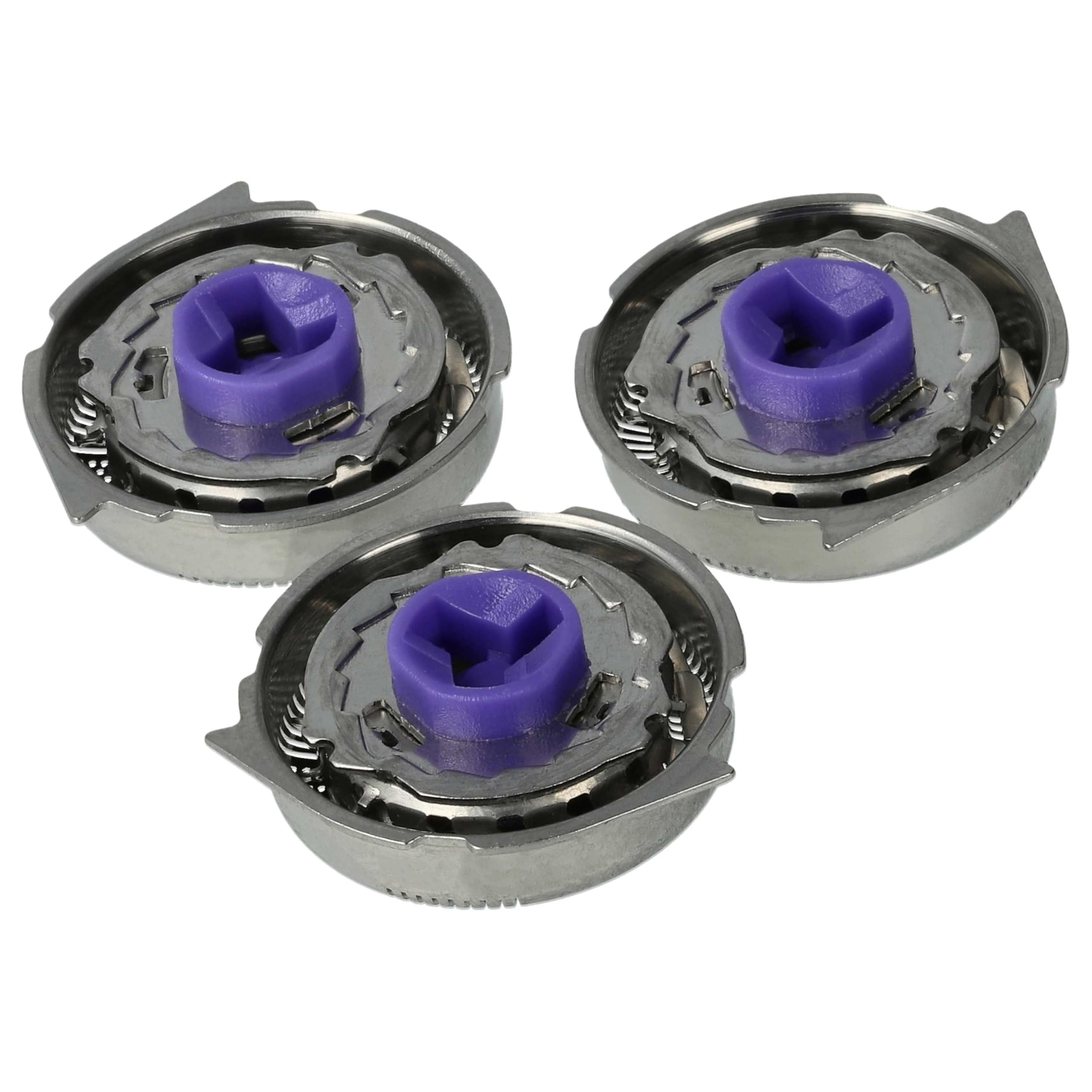 vhbw 3x cabezales de repuesto compatible con Philips PT735, PT860, PT870 máquina de afeitar, plata