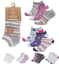 OnlyBee 6 Pairs of Ladies BAMBOO Trainer Ankle Socks