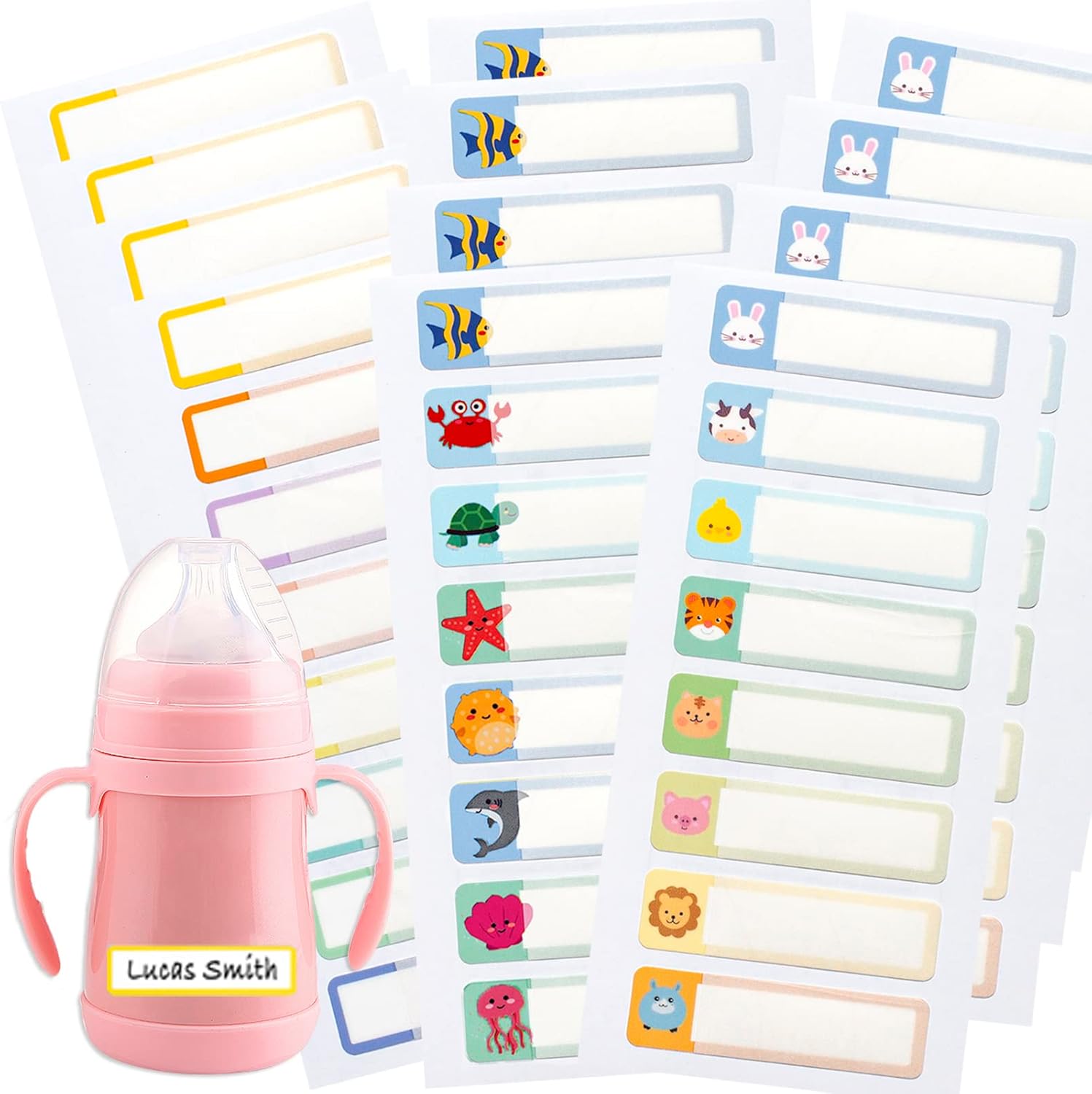 Baby Bottle Labels for Daycare, 96PCS Waterproof Name Labels Name
