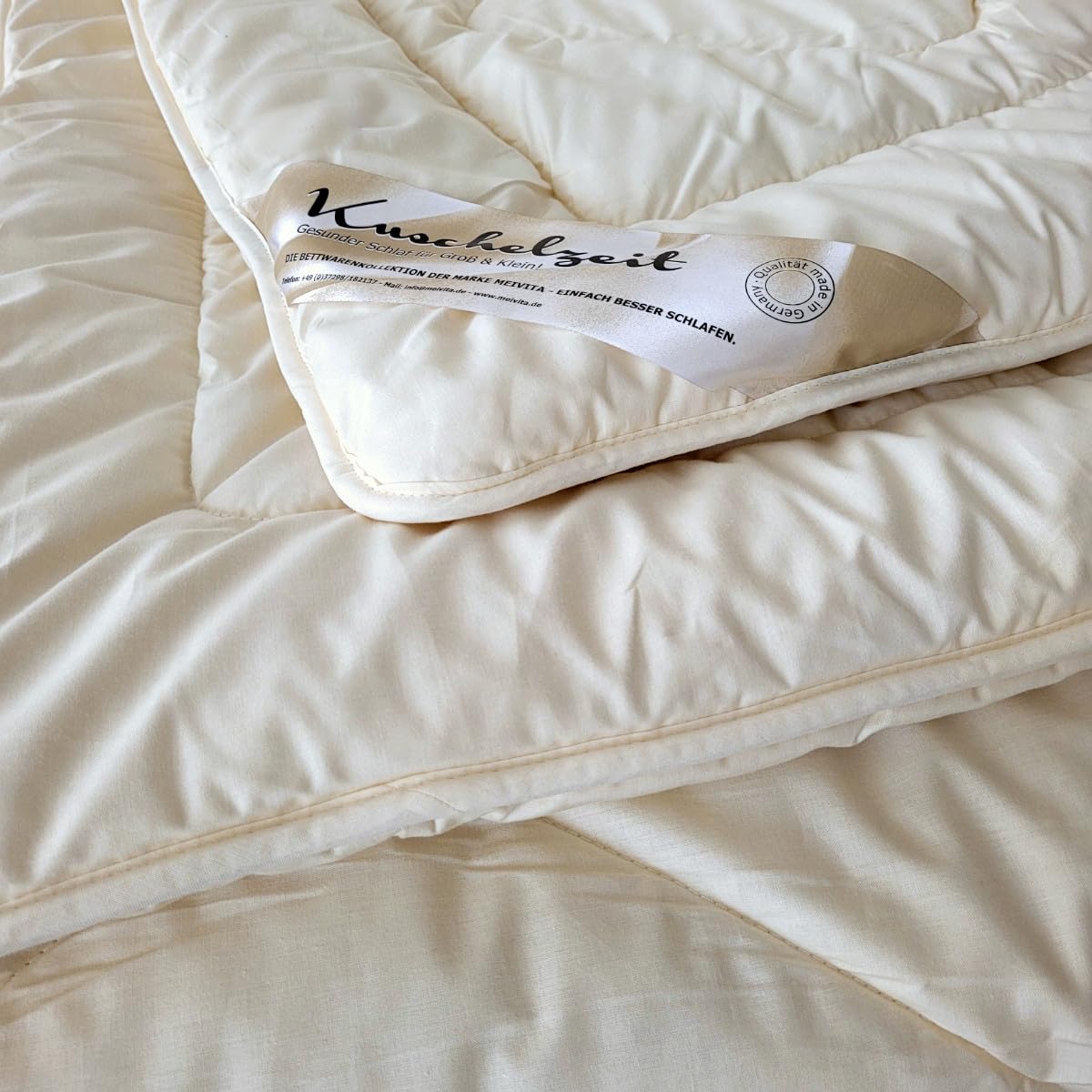 Merino Schaf-Schurwoll Winterdecke in 135x200 cm Schurwoll Winterbett Duo-Bett Duo-Steppdecke Winter Bettdecke