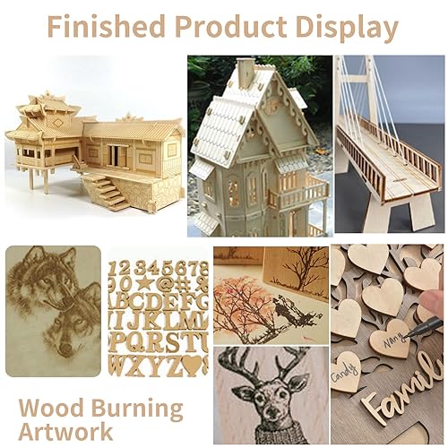 Miniatura 7 de Paquete de 20 hojas de tilo, madera contrachapada de 12 x 12 x 116 pulgadas, tablero de madera fina sin terminar para manualidades, corte y grabado