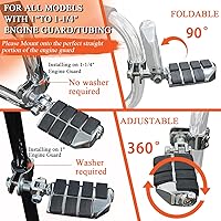Vista 3 de FOVPLUE 1", 1.25" Estribos de Autopista Ajustables con Abrazadera para Harley Touring Softail Dyna Sportster modelos con Protector