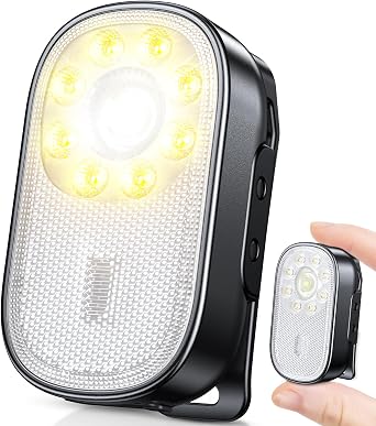 500LM Ultra Bright Mini EDC Flashlight Rechargeable, 10 Modes Running Lights for Runners with Spot & Flood Light, IP65 Waterproof Small Clip on Flashlight for Walking, Camping, Hiking, Work