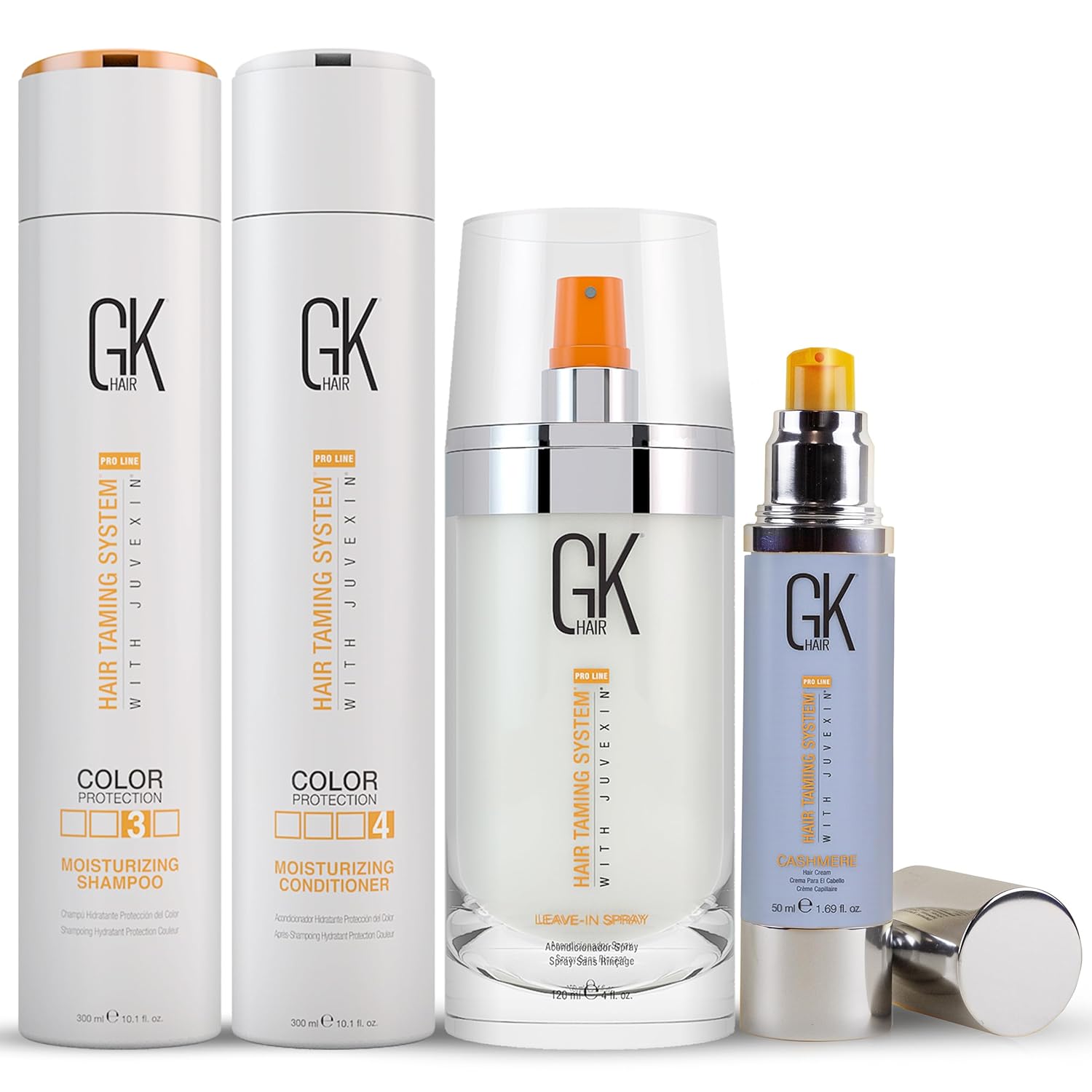 Moisturizing Shampoo and Conditioner Set with Leave-In Spray and Leave-In Cashmere – Hydrating, Frizz Control, Sulfate-Free Hair Care for Women and Men