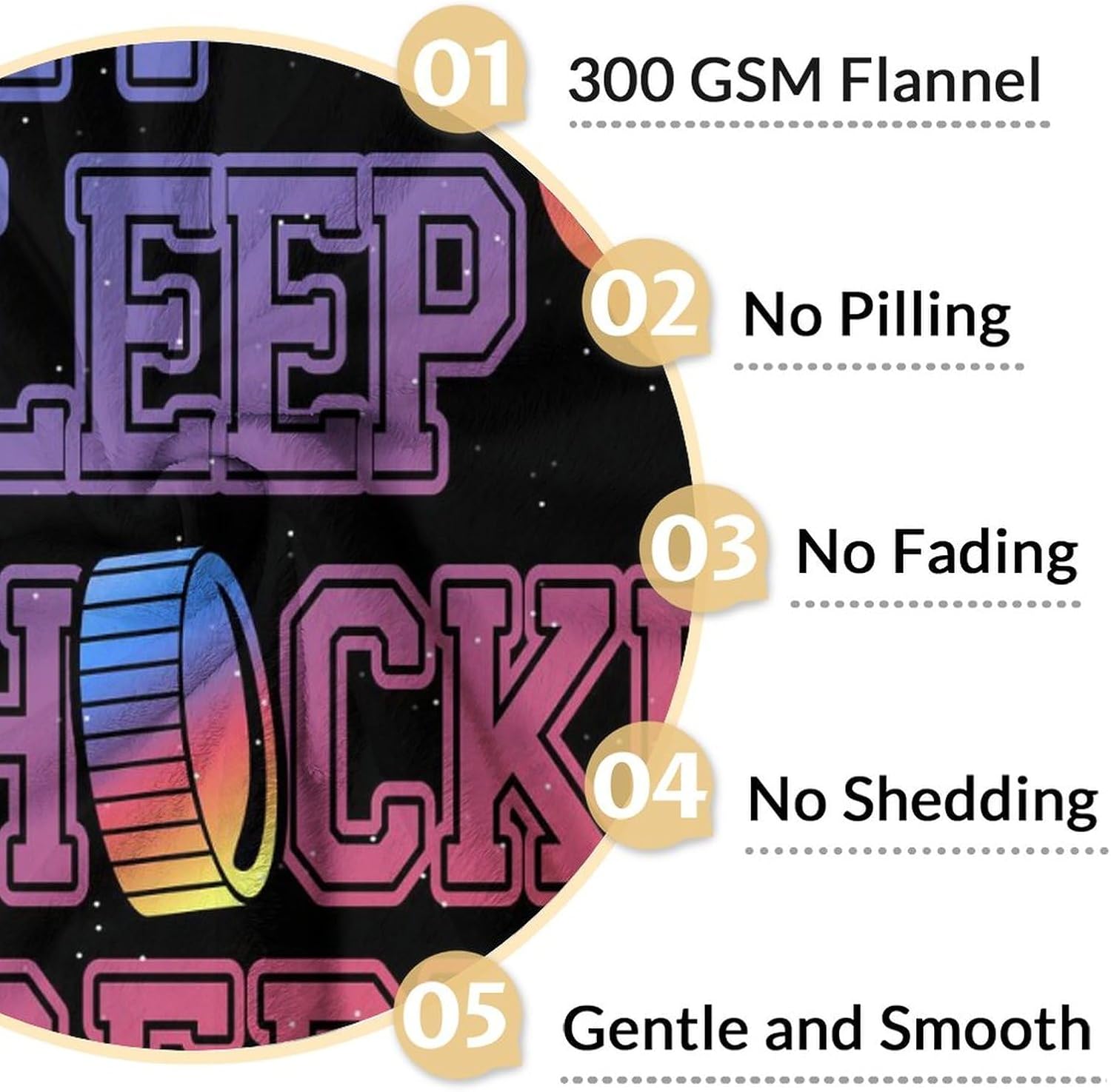 Hockey Blanket - Hockey Gifts for Girls Boys - Kids Blanket for Sport Lovers - 50"x60" Soft Flannel Throws for Couch