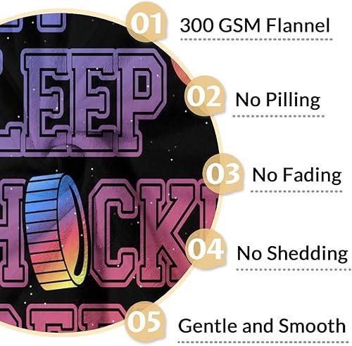 Miniatura 4 de Manta de hockey para regalar  Manta deportiva de 40 x 50 pulgadas para niños y niñas  Mantas azules de felpa suave para sofá, sofá