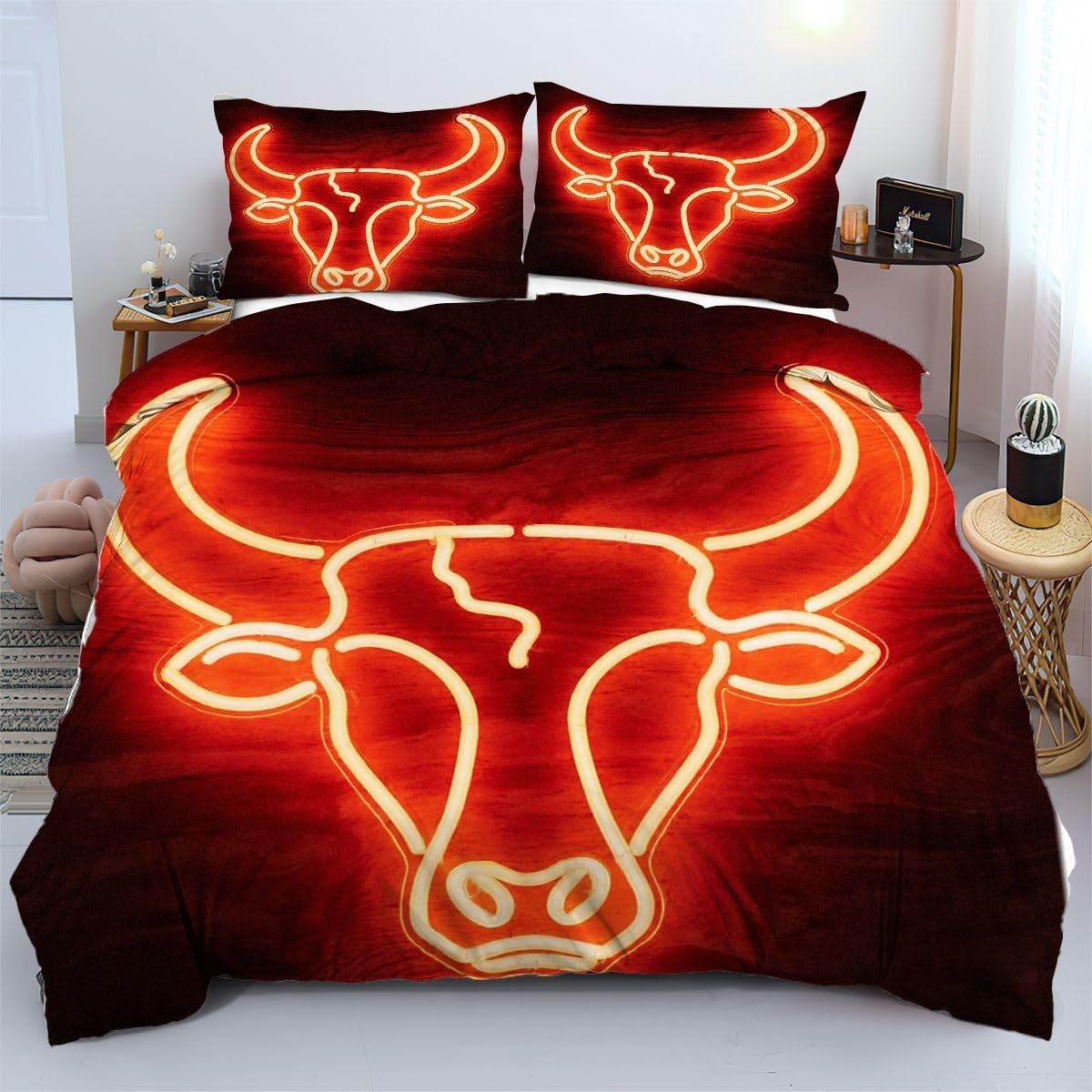 Ensemble de literie confortable rouge a26987 pour la chambre