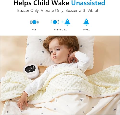 Miniatura 4 de Reloj despertador vibratorio para durmientes pesados, agitador de cama recargable con batería debajo de la almohada, vibración ajustable,