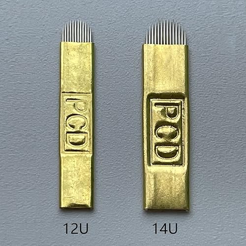 Miniatura 5 de PCD U14 - Agujas Mircoblading para cejas, 30 unidades, agujas desechables de maquillaje permanente, manual de tatuaje, hoja de arco, 14 pines en