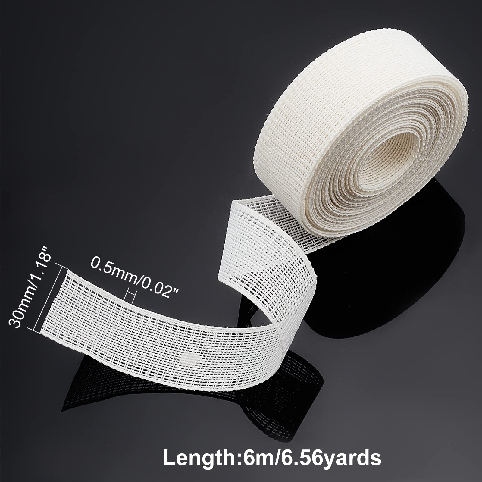 6m Tresse Crin Cheval Blanc 30 Mm - Ruban Rigide Polyester Pour Robe Mariée, Voile, Couture Costume & Décoration