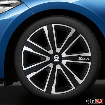 Sparco Wheel Covers Palermo - 15-inch - Silver/Black - Set of 4 pieces