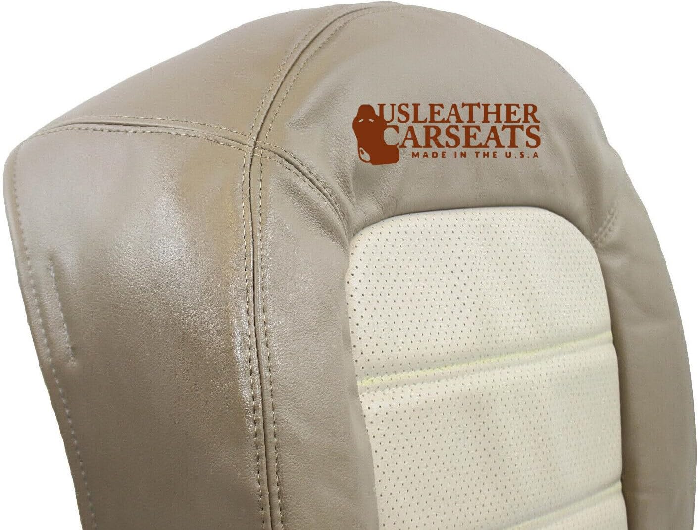Made in The U.S.A. Driver & Passenger Bottom Vinyl Seat Covers (Compatible with 2002-2005 Ford Explorer Eddie Bauer) Two Tone Tan