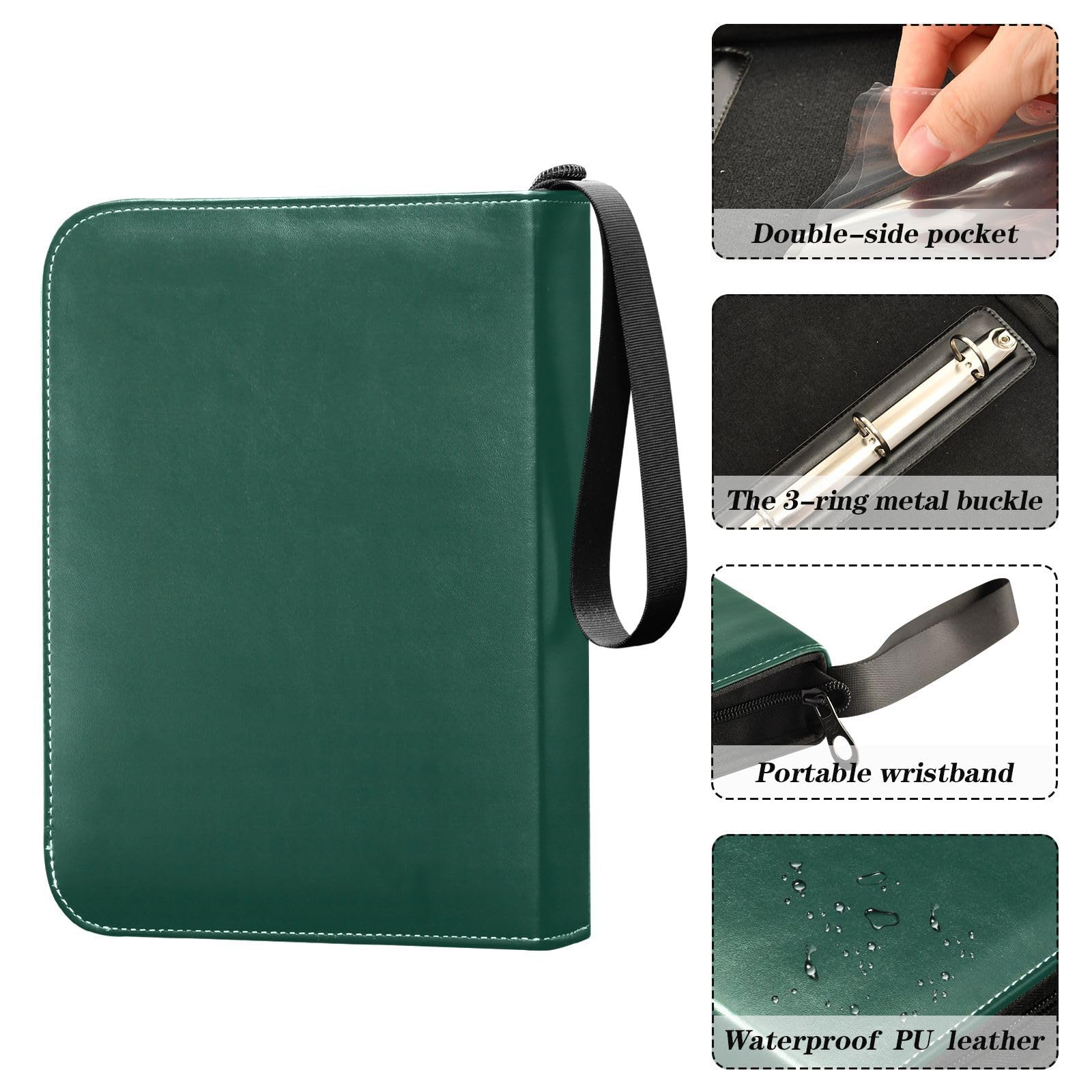 custom card binder zipper Amazon.com: Hunter Green Custom Card Binder 400 Pockets Personalized  Trading Card Storage Binder Album with Sleeves Zipper Card Collection  Holder Folder for Boys Girls : Toys & Games