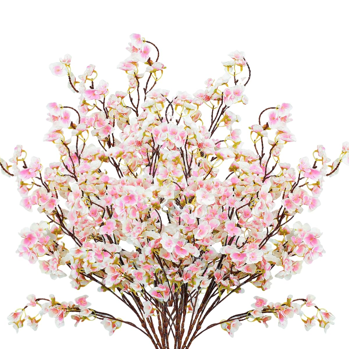 Fleurs de cerisier artificielles en soie lot de 5 branches de pêcher 100 cm