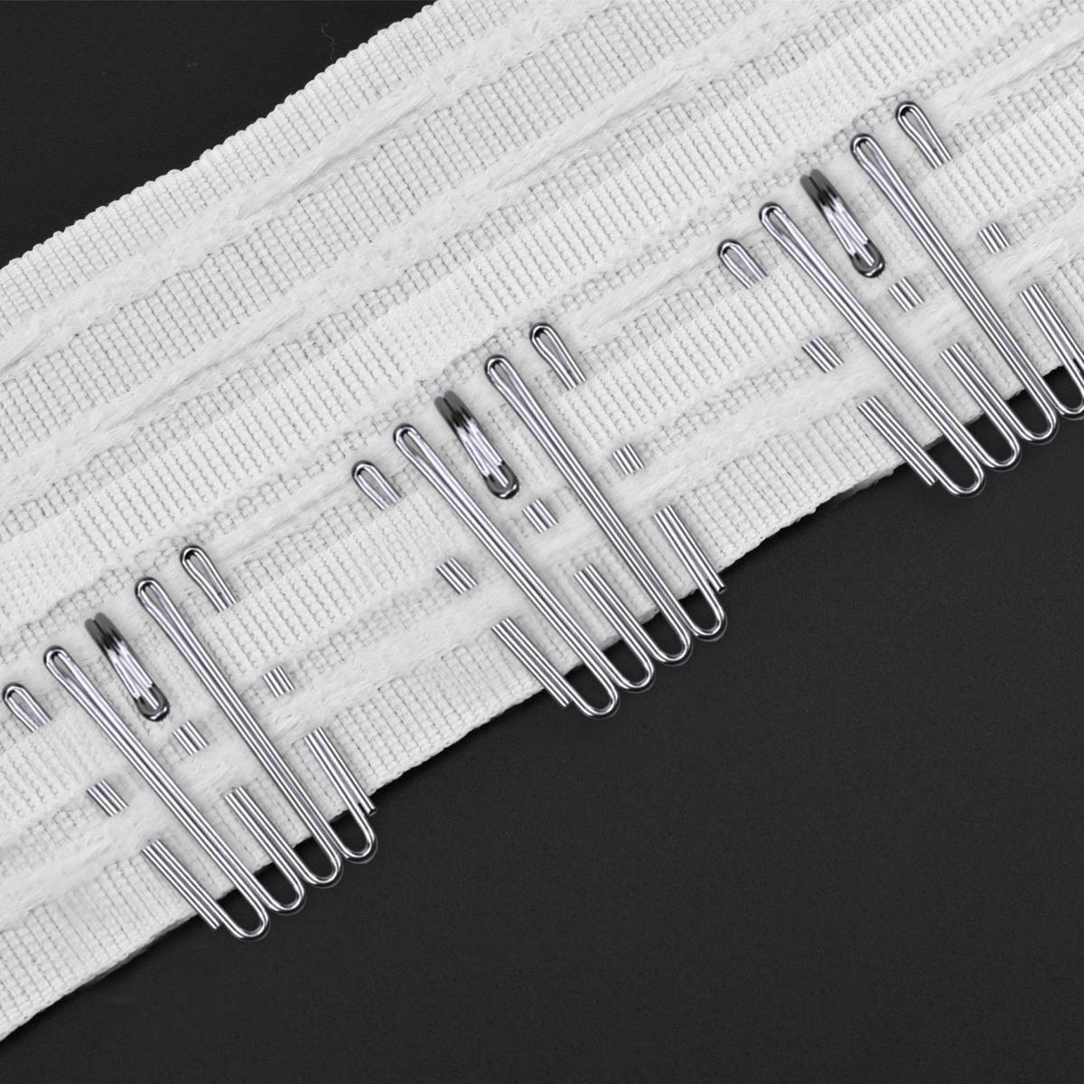 Natuce 24PCS Ganci per tende a 4 punte, Ganci per Tende, Arricciatura a piega fissa, Gancio da Tende, Gancio Tenda Metallo