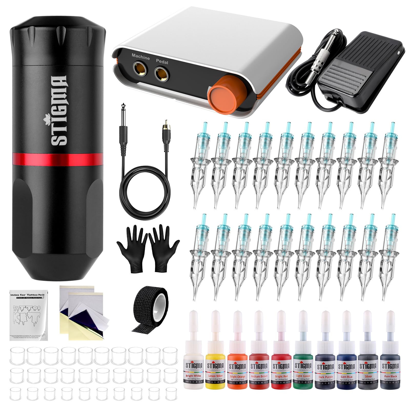 h*i様 STIGMA タトゥーマシン STIGMA Pro Maquina de Tatuar Kit de Tatuaje Completo con 20Pcs