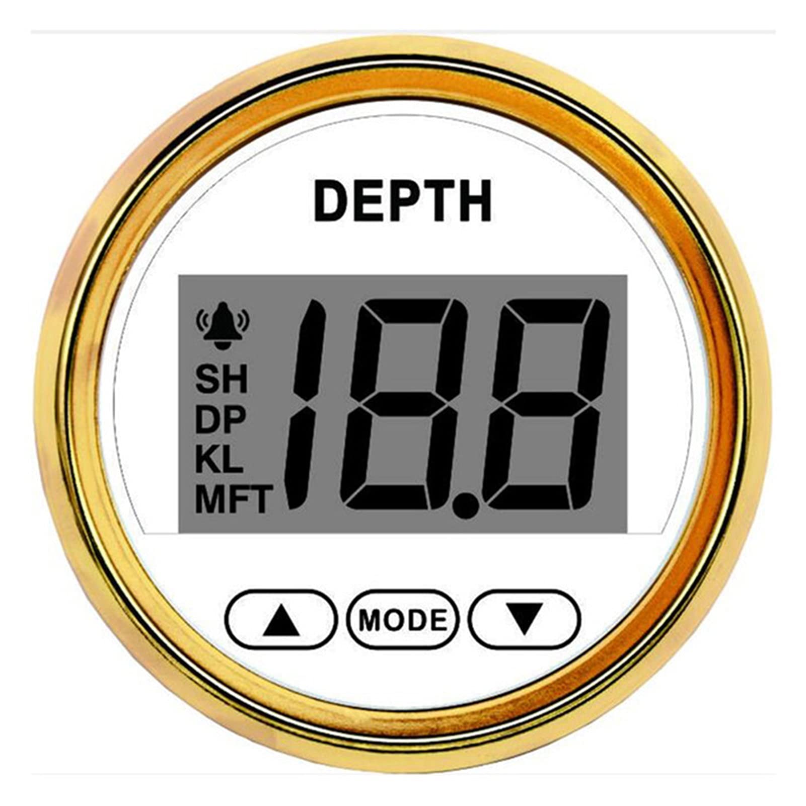 Yachtinstrument Universal- 2‚‘ 52mm Tiefenmesser Pulssignal Digital Boot Wasserdicht IP67. Tiefenmesser für Marine Boat Yacht Red Hintergrundbeleuchtung 9-32V Bootszähler