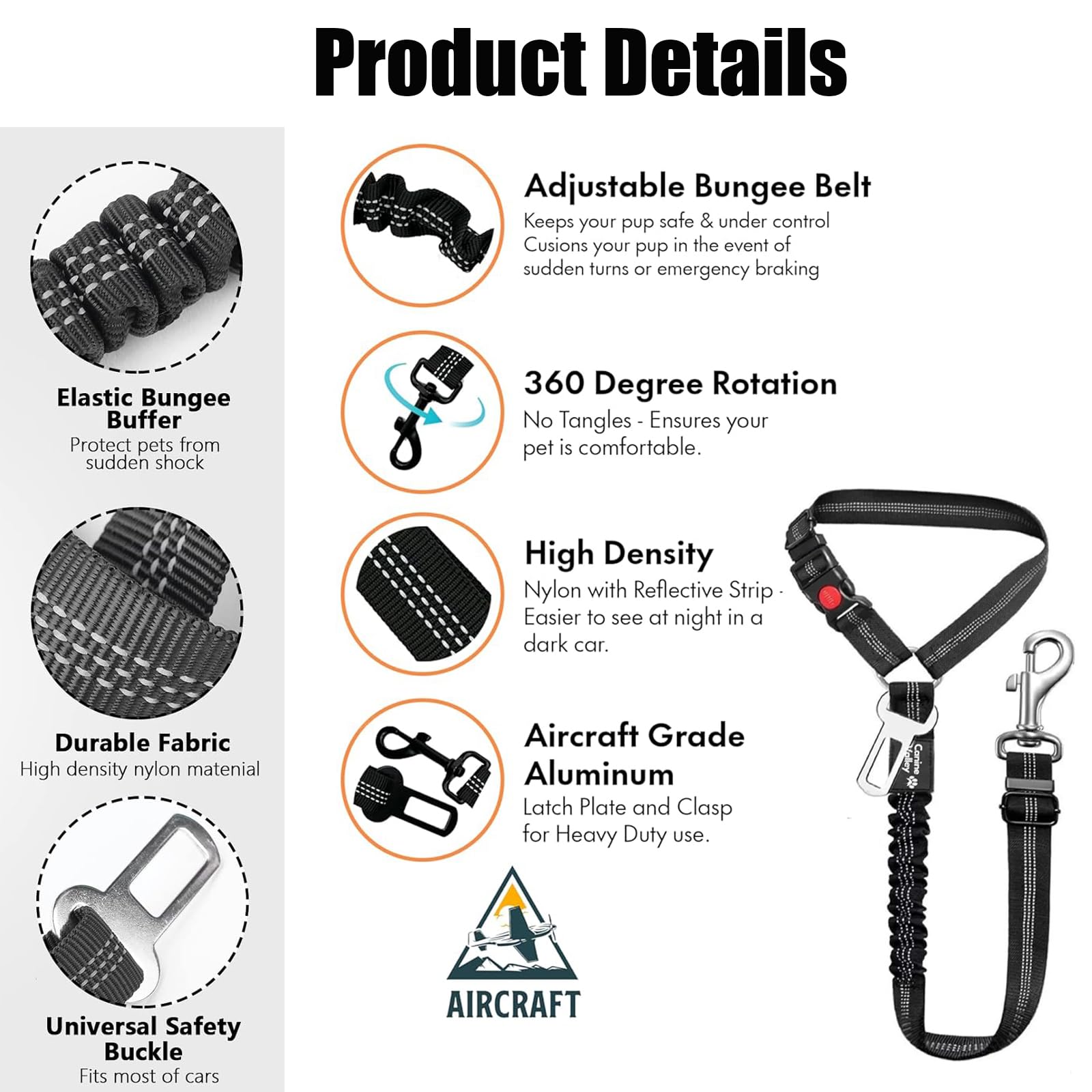 Dog Seat Belts for Cars Uk Dog Car Headrest Seat Belt for Pet Dogs Safety Harness Travel Accessories in UK - Image 3