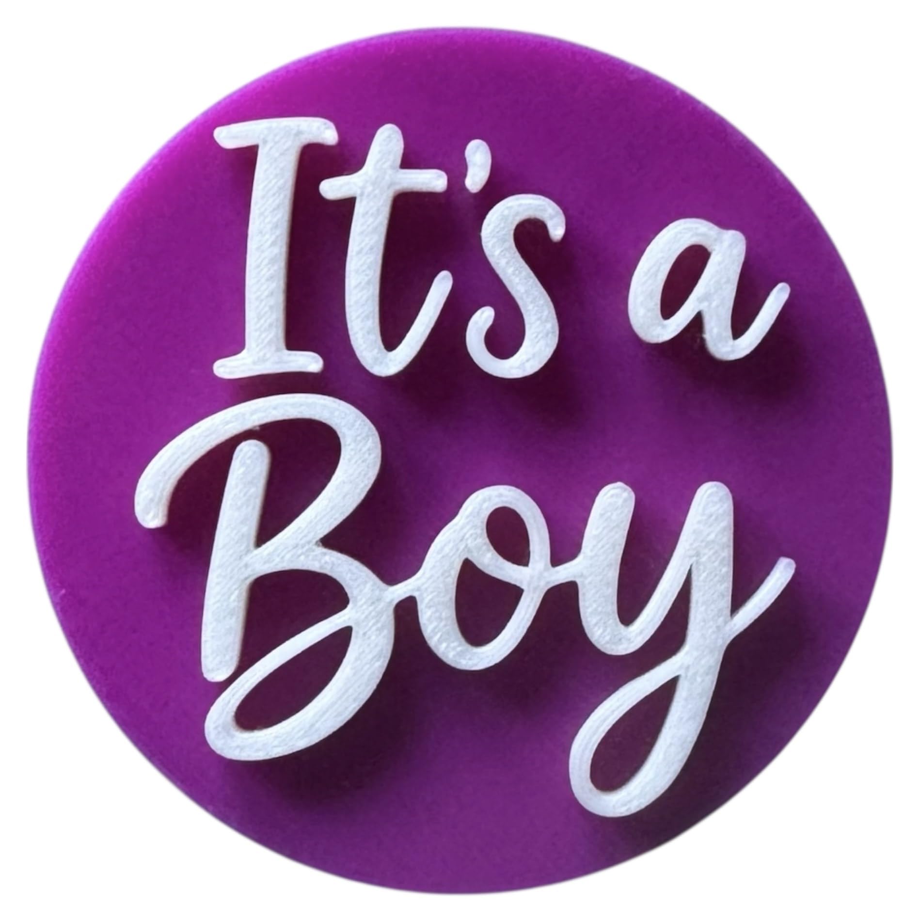 'It's a Boy' Embosser Stamp for Icing Fondant Cupcake Cake Decoration Frosting Sugar Paste Cookie Baking 6 cm Diameter (Pattern2)