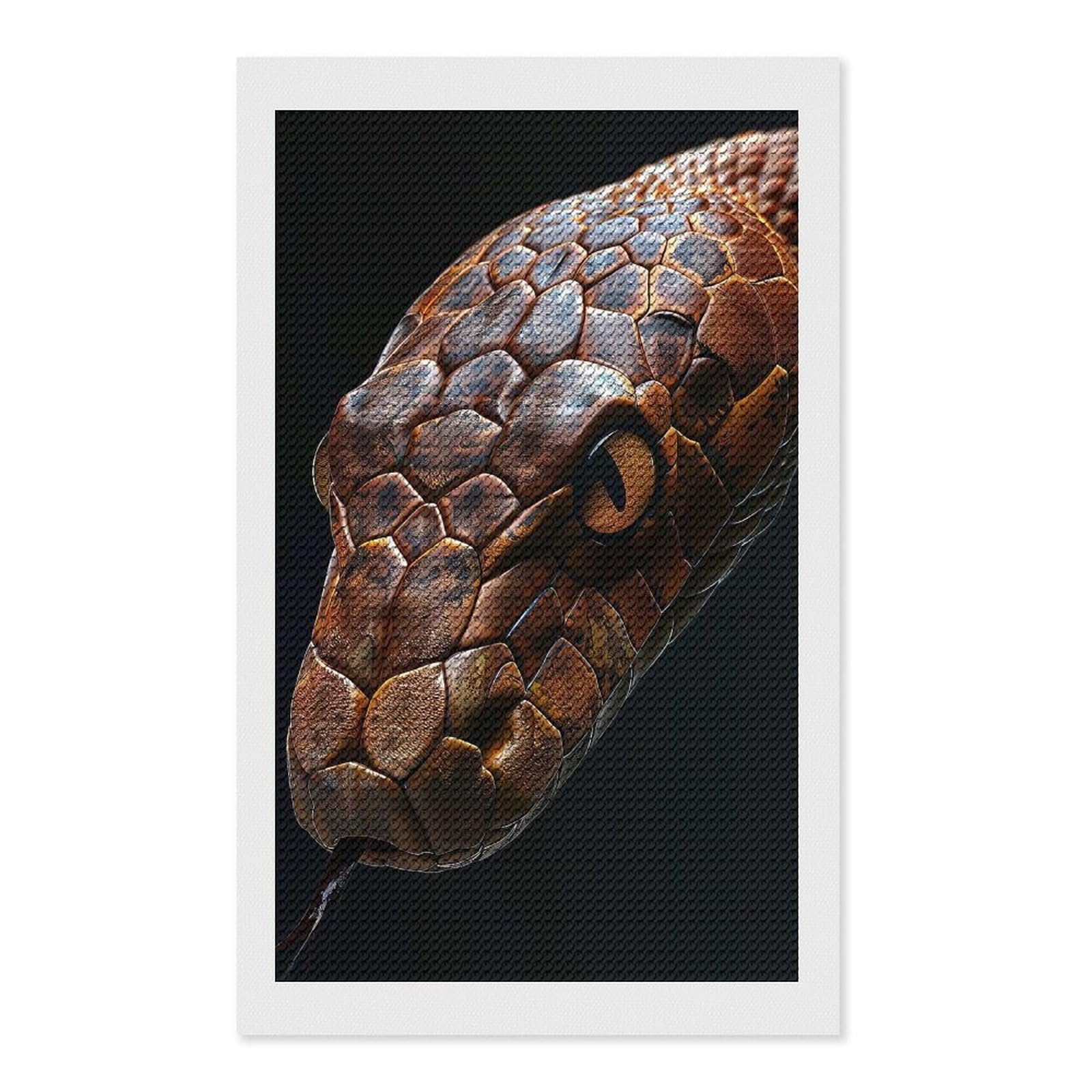 Junmoney Snake Diamond Art Kit 12"x20", Neat Printed Canvas, Finish and Display, Relaxing DIY Hobby, Living Room Decor