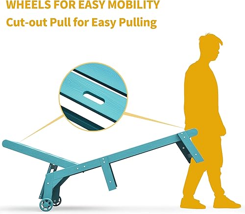 Miniatura 7 de DWVO HIPS - Tumbona para patio, tumbona reclinable con rueda, tumbona para playa, piscina para tomar el sol, tumbona reclinable con 5 posiciones