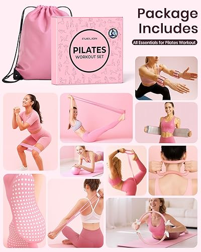 Miniatura 2 de Juego de anillos de pilates, anillo de yoga de círculo mágico, pelota de pilates, pesas ajustables para muñeca de tobillo, bandas de resistencia,
