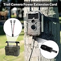 Vista 4 de Cable de alimentación para cámara de sendero, 0.217x0.083 in DC, compatible con Stealth Cam, Spypoint, Moultrie, Browning, Wildgame Innovations