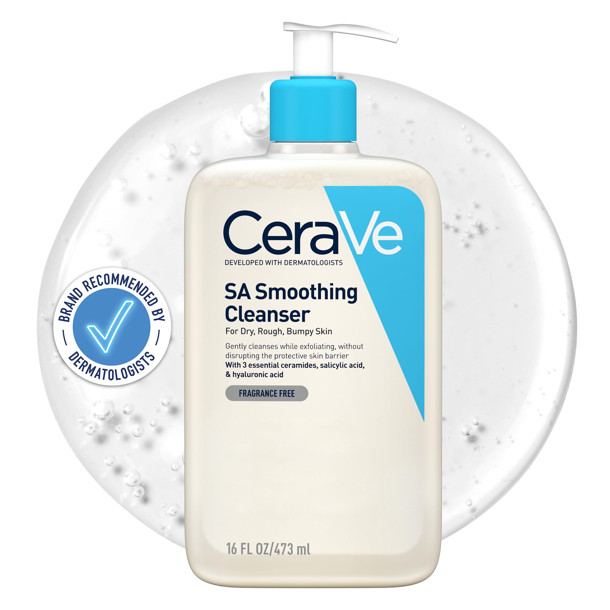 CeraVe SA Smoothing Cleanser, Salicylic Acid, Rough & Bumpy Skin, 473ml