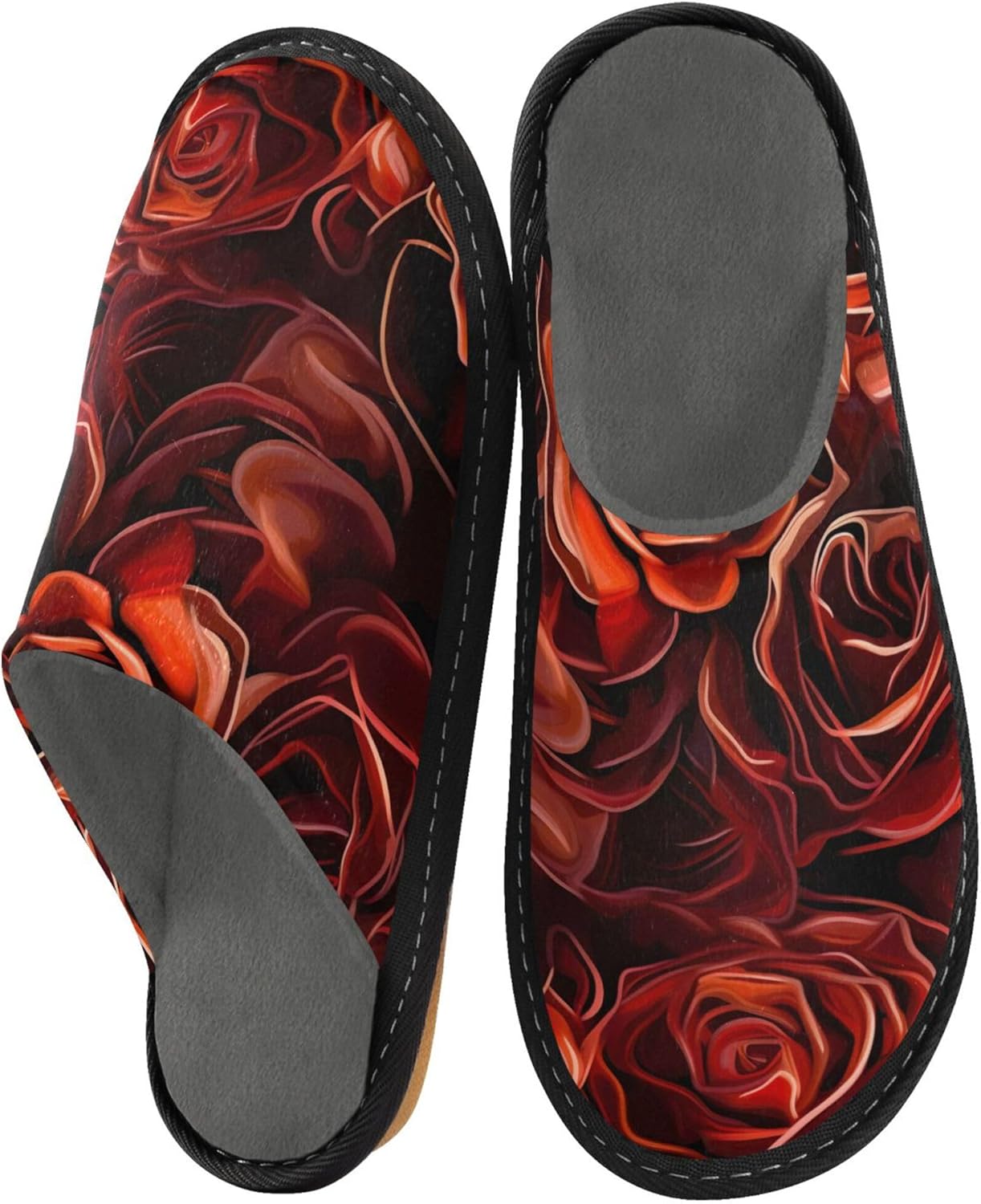 Rose House Slippers – Cozy Fuzzy Slippers for Guests, Washable & Disposable, Perfect for Shoeless Home, Spa & Hotel Use A111472